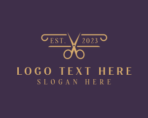 Upmarket - Elegant Scissors Salon logo design