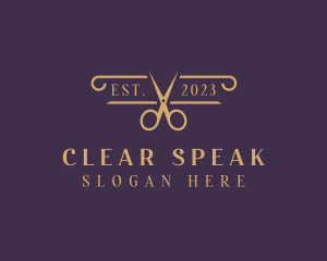 Elegant Scissors Salon Logo