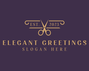 Elegant Scissors Salon logo design