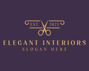 Elegant Scissors Salon logo design