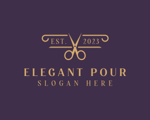 Elegant Scissors Salon logo design