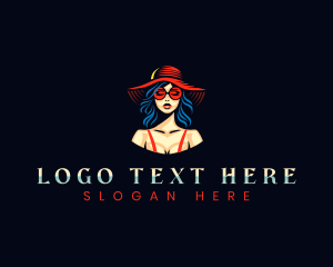 Woman - Fashion Hat Woman logo design