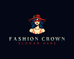 Fashion Hat Woman logo design