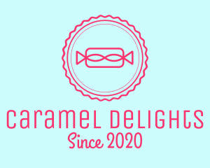 Caramel - Pink Candy Sweet Monoline logo design