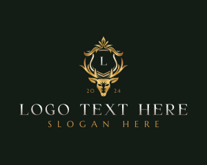 Luxury - Decorative Deer Crest logo design