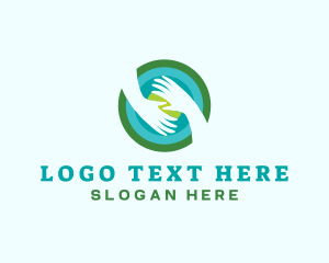 Environmental Awareness - Globe Hand Community logo design