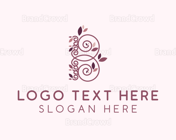 Botanical Floral Letter B Logo