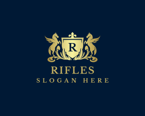 Expensive - Royal Pegasus Ornament Shield logo design