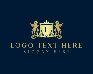 Hotel - Royal Pegasus Ornament Shield logo design