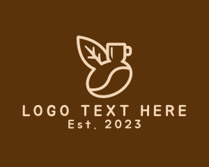 Coffee Bean - Organic Coffee Bean Leaf logo design