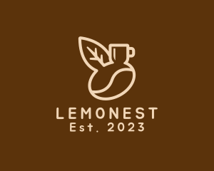 Latte - Organic Coffee Bean Leaf logo design