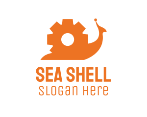 Mollusk - Orange Gear Snail logo design
