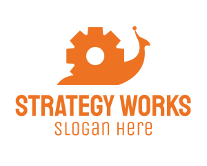 Orange Gear Snail  logo design