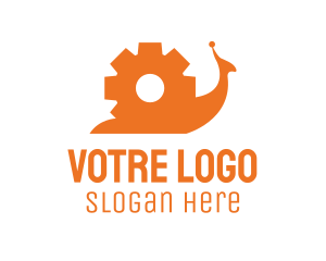 Machinery - Orange Gear Snail logo design