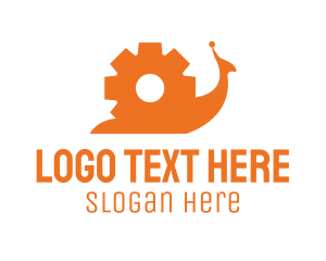 Slow - Orange Gear Snail logo design