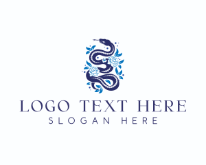 Slithering - Floral Snake Boutique logo design