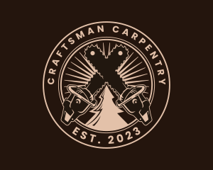 Carpenter - Lumberjack Chainsaw Carpenter logo design