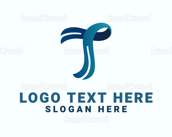 Business Ribbon Script Letter T Logo