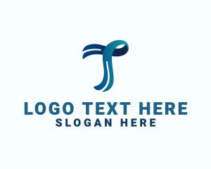 Brand - Business Ribbon Script Letter T logo design
