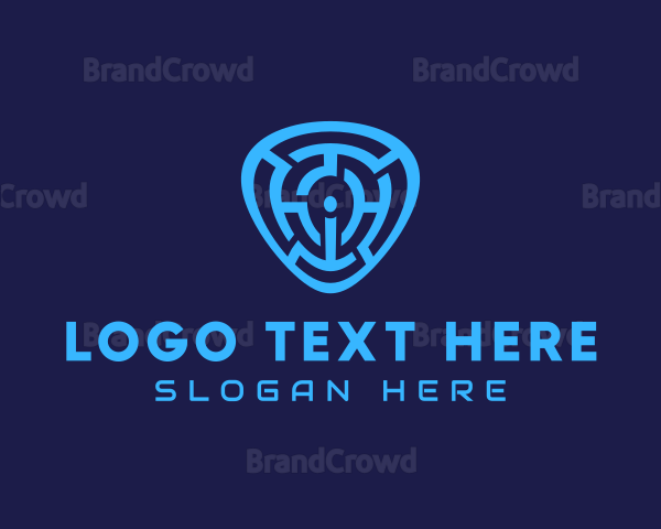 Blue Labyrinth Letter I Logo