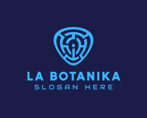 Internet - Blue Labyrinth Letter I logo design