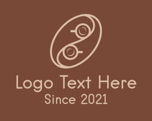 Latte - Yin Yang Coffee Bean logo design