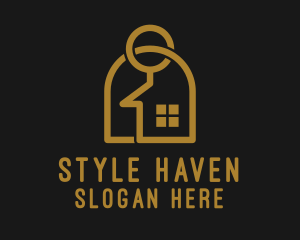 Gold Keychain House Logo