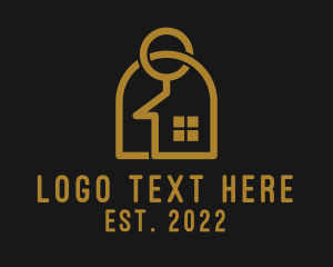 House - Gold Keychain House logo design