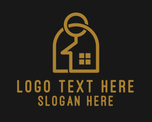 Gold Keychain House Logo