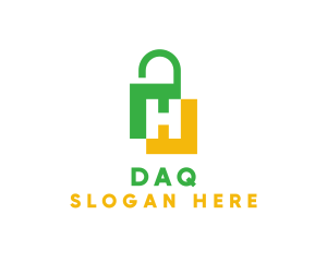 Green Yellow H Padlock Logo