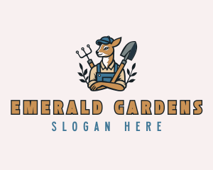 Deer Gardener Shovel logo design