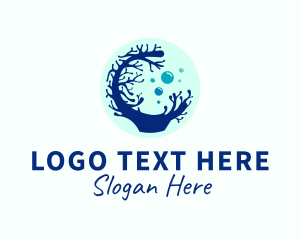 Manatee - Coral Sea Bubble logo design