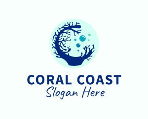 Coral - Coral Sea Bubble logo design