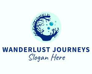 Marine Life - Coral Sea Bubble logo design