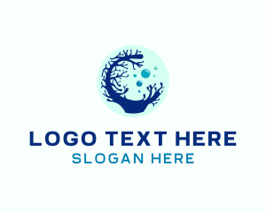Sea Creature - Coral Sea Bubble logo design