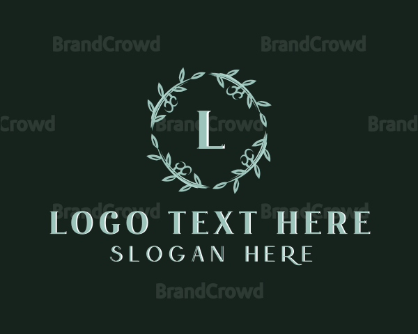 Floral Leaf Wreath Logo