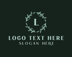 Stylish - Floral Leaf Wreath logo design