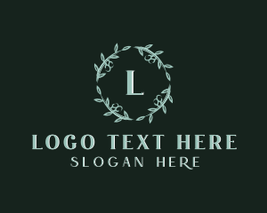 Fragrance - Floral Leaf Wreath logo design