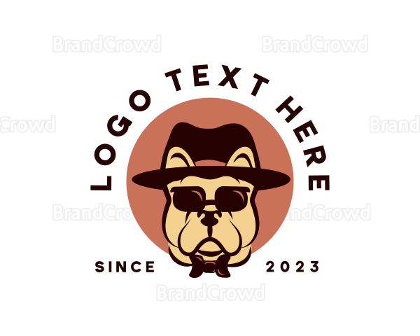 Bulldog Fedora Sunglasses Logo