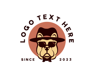 Veterinarian - Bulldog Fedora Sunglasses logo design