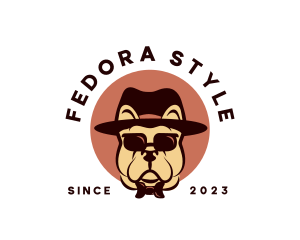 Bulldog Fedora Sunglasses logo design