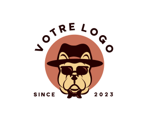 Bow Tie - Bulldog Fedora Sunglasses logo design