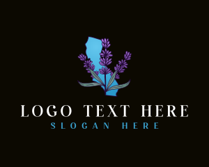 Red Legged Frog - California Lavender Flower logo design