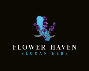 California Lavender Flower logo design