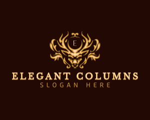 Elegant Deer Crest logo design