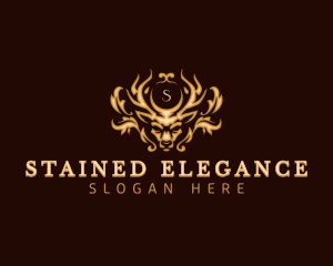 Elegant Deer Crest logo design