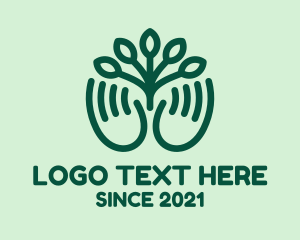 Seedling - Gardener Hands Plant logo design