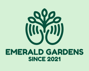 Gardener Hands Plant logo design