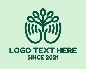 Vegan - Gardener Hands Plant logo design