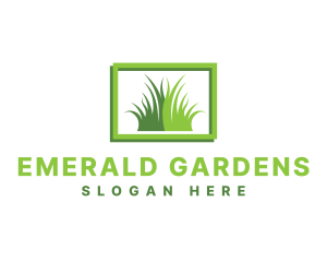 Lawn Grass Garden logo design